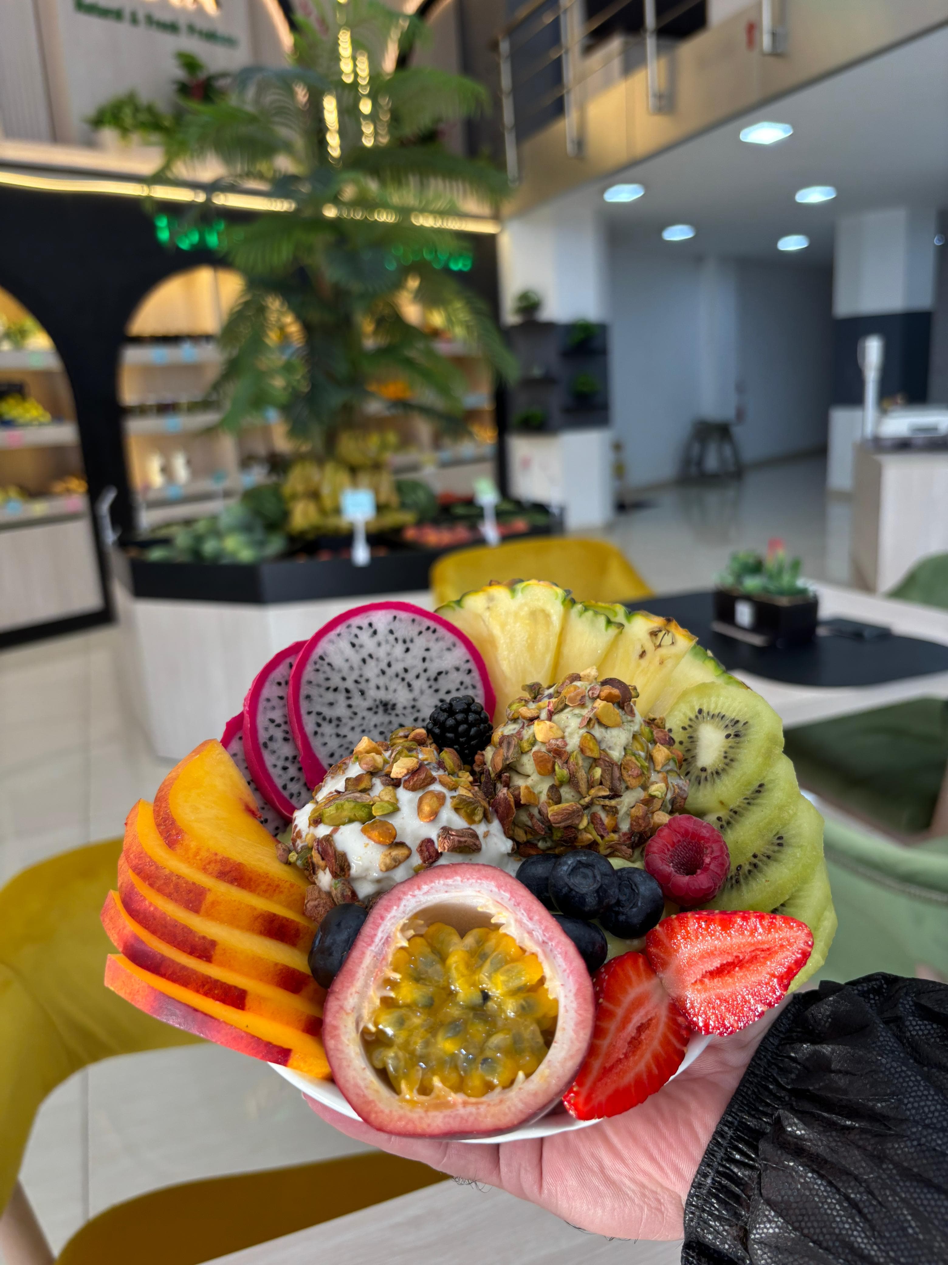 Fruits with Ice Cream Plate